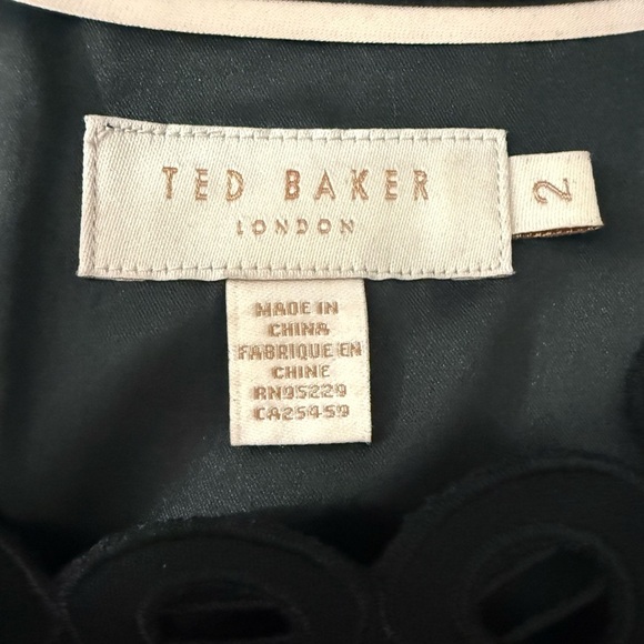 Ted Baker Black Eyelet Lace Halter A-Line Dress Exposed Zip NWOT Sz US 6 (Ted 2) - Picture 3 of 12